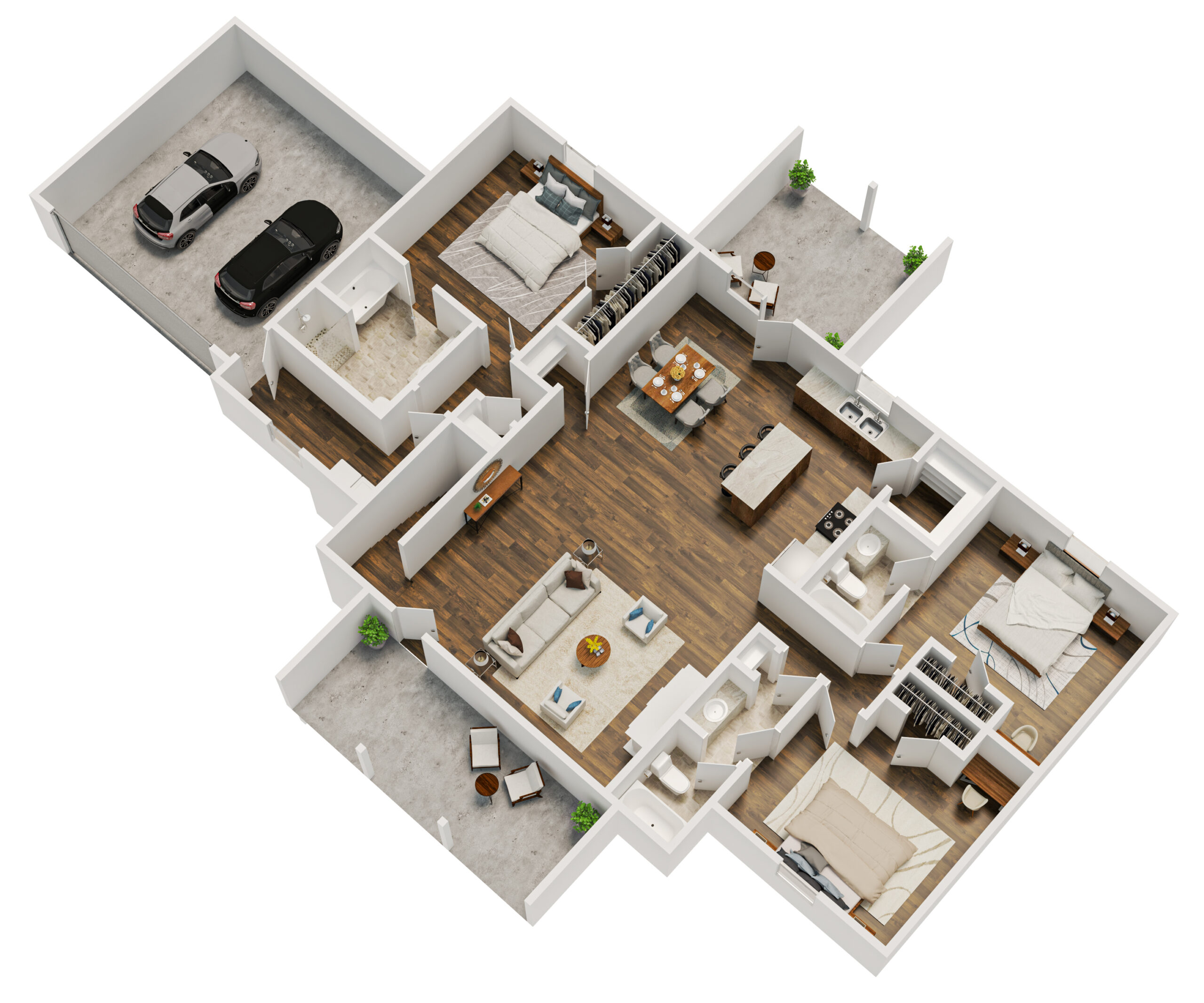 Mondern 1 3D Modern Home Plan