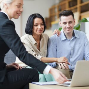 first-time home buyers looking at different homes