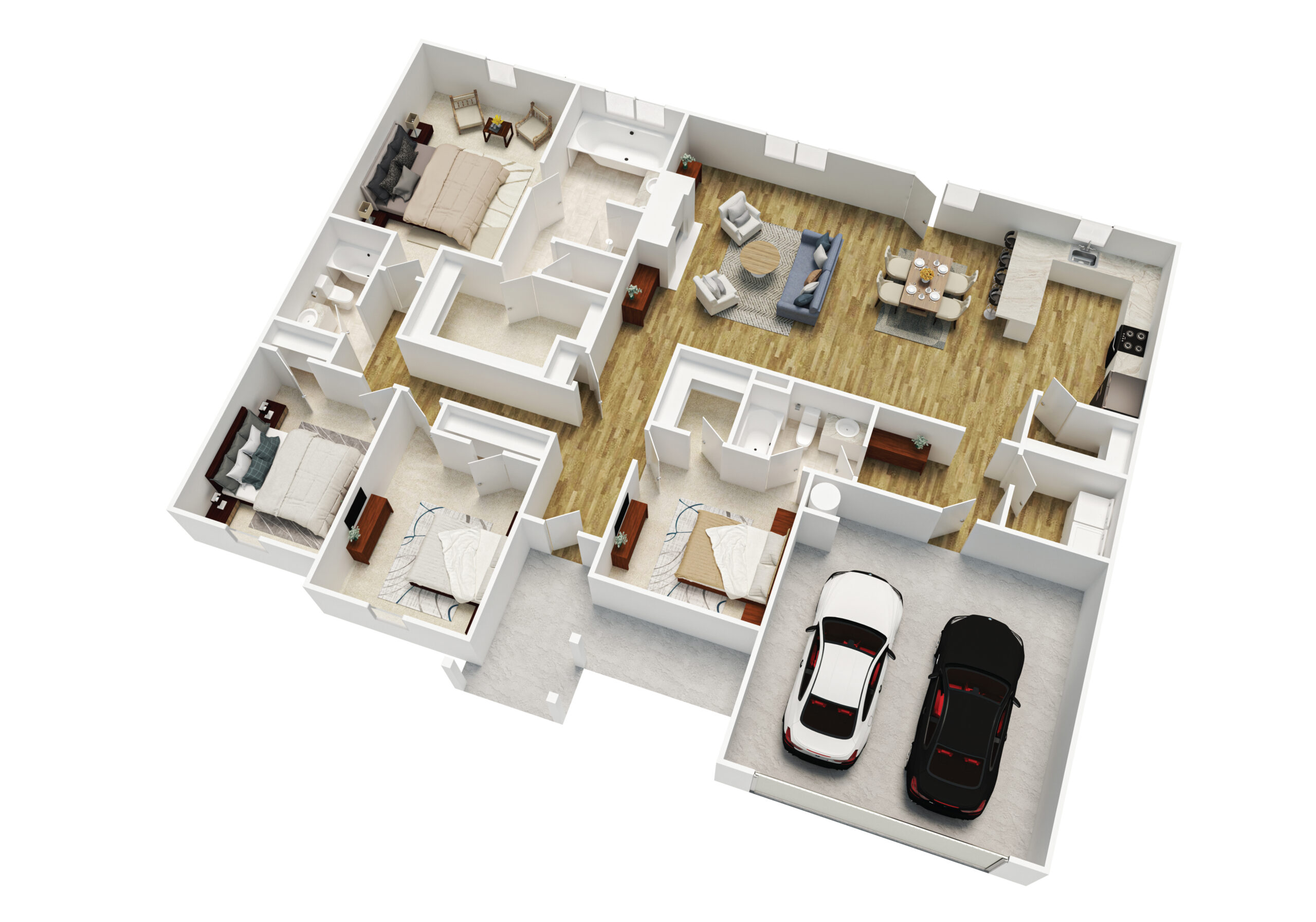 3-D image of the home plan