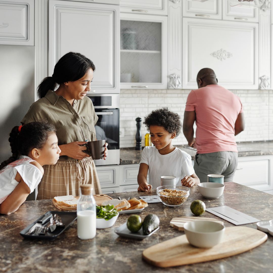 family in the kitchen