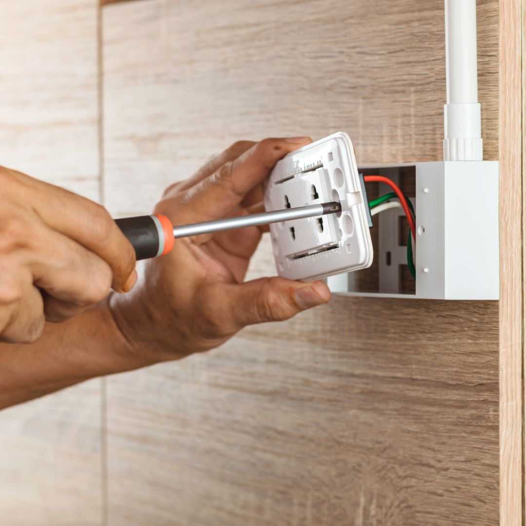 electrical box being installed